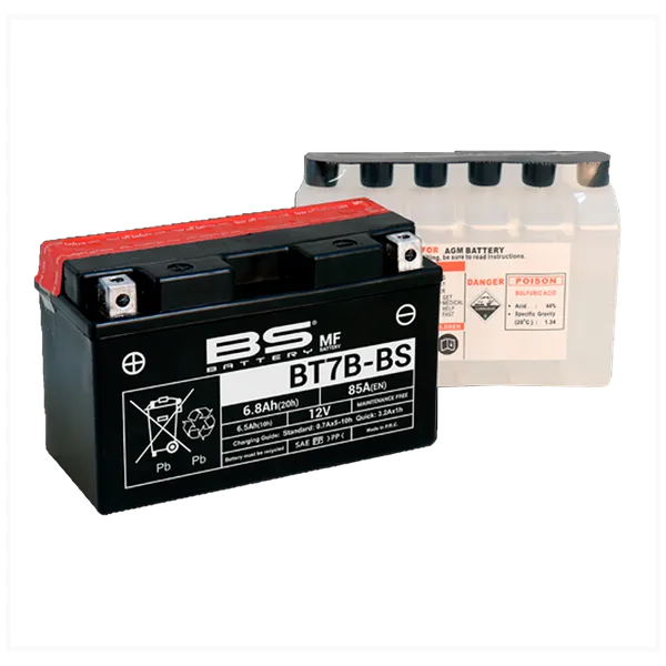 Batería para Moto BS MF BT7B-BS YW125 YP250 YFZ450 ATV